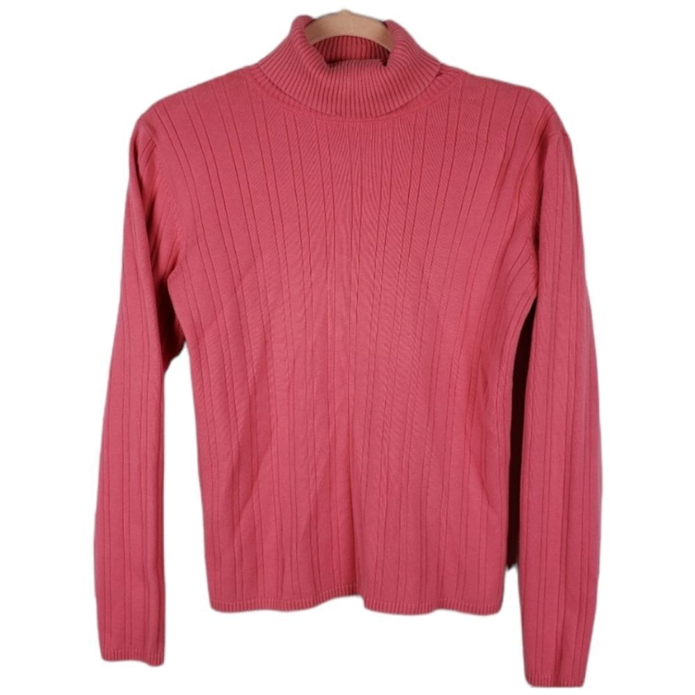 Talbots Pink Ribbed Turtlenack Sweater Size Small